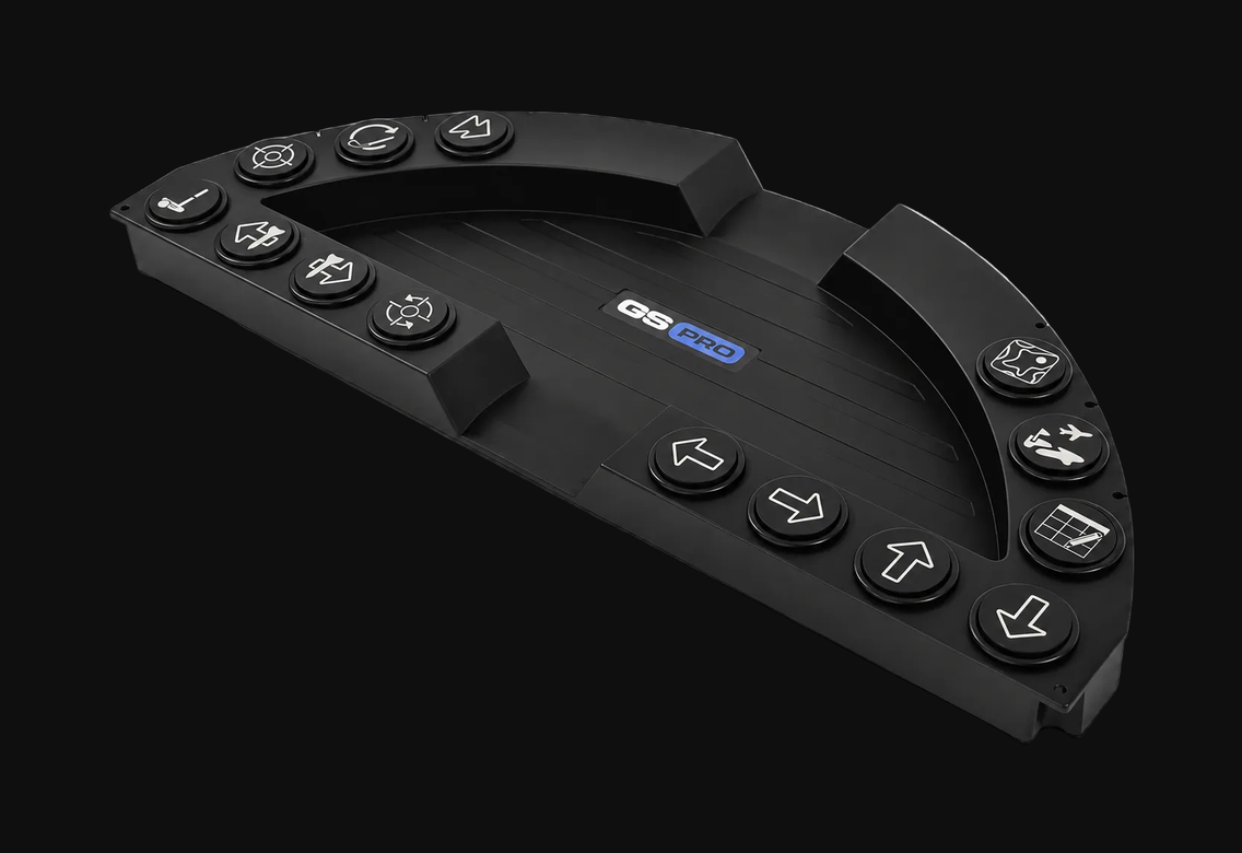 GS Pro Controller floor console with 14 illuminated buttons
